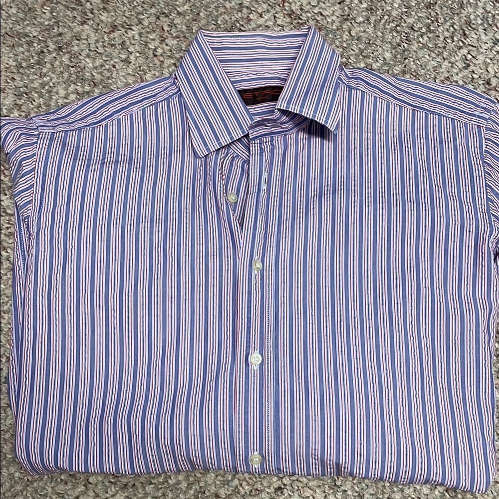 Etro Men's Blue Striped Shirt